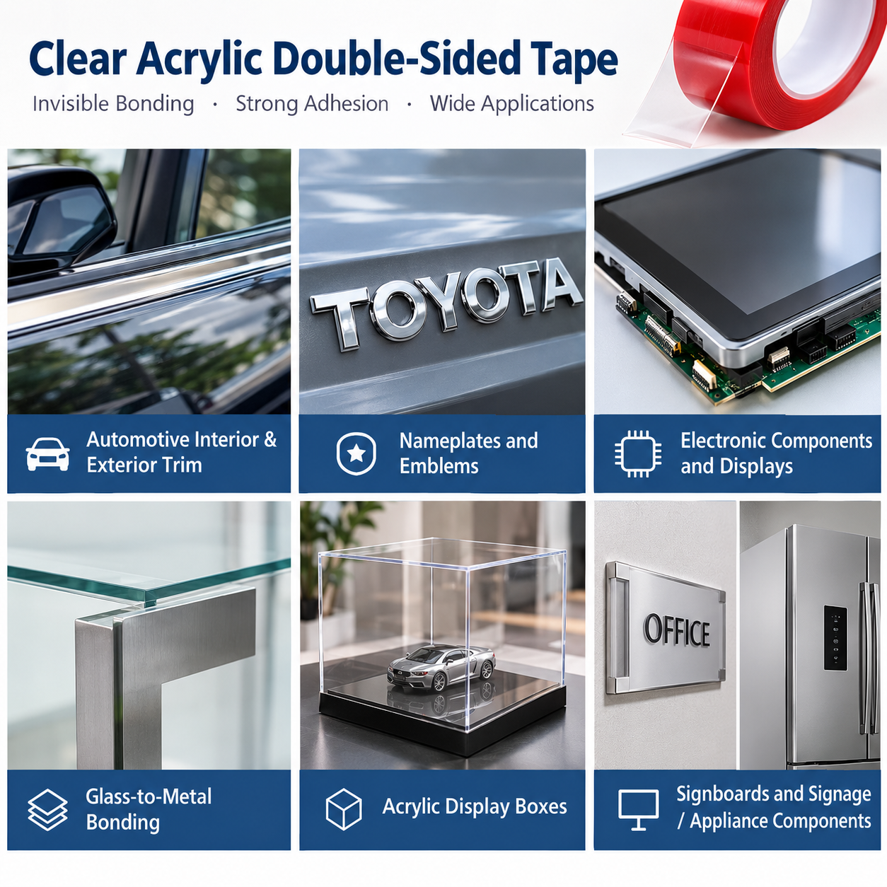 Clear Solid Acrylic Double-Sided Tape Clear Solid Acrylic Double-Sided Tape